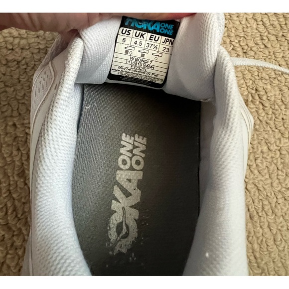 Hoka White Athletic Shoes Breathable Mesh Design - Picture 3 of 3